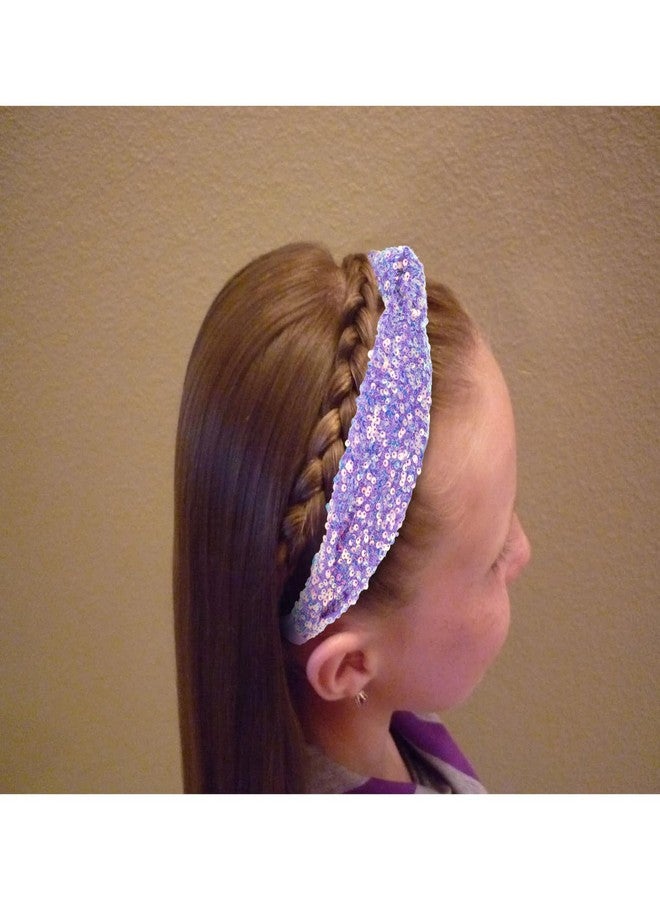 YARIEW Sequin Knotted Headband for Women - Sparkle Wide Knot Hair Bands Accessories - Cute Little Girl Princess Headband - Glitter Girls Hair Accessories (Purple) - Image 4